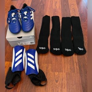 Adidas Soccer cleats, Shin guards, and socks lot Size 13K